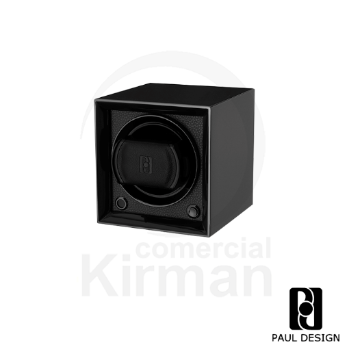 Caja rotativa Watch Winder Gentlemen 1 en color negro para un reloj automático.