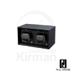 Caja rítmica doble Paul Design Petite 2 en piel negra, diseño ultra compacto para dos relojes.