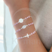 Imagen de Pulsera Ángel Esmalte Rosa 14+2 cm plata 925