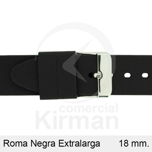 Imagen de Correa silicona negra Roma Extralarga 18 mm