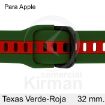 Imagen de Correa Smart Silicona Verde-Roja Texas 32 mm