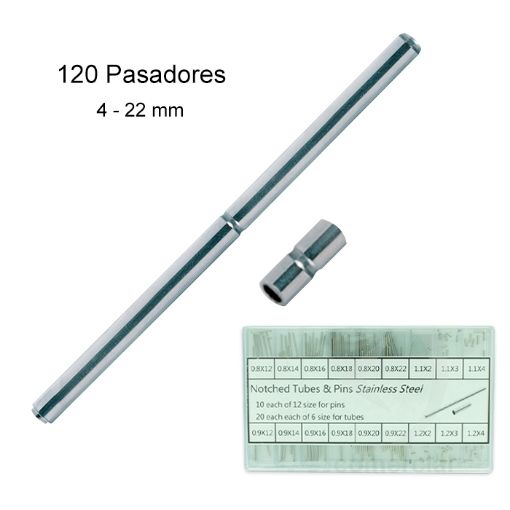 Imagen de Surtido de 120 pasadores con muesca central Ø 0.80 a 0.90 mm