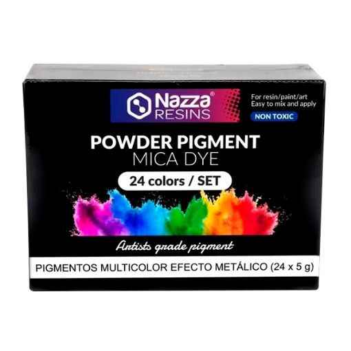 Imagen de Set pigmentos polvo de mica metálicos 24 x 5gr.