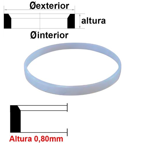 Imagen de Juntas Hytrel de 0.80 MM para Cristales de 1.00 MM