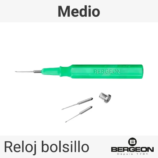 Imagen de Aceitador de plástico verde para relojes de bolsillo Bergeon con punta mediana - 5423-C