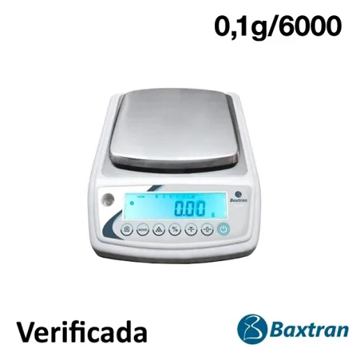 Imagen de Balanza electrónica de sobremesa Baxtran M BAR6000M 6000/0,1 G. Verificada