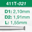 Imagen de Pack 6 fresas huecas Twincut de acero (411T) Ø:2.1mm