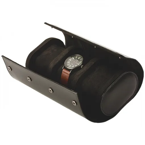 Imagen de Estuche de piel negro para 3 relojes