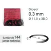 Imagen de Surtido 144 juntas de caucho redondas 0.3 mm grosor