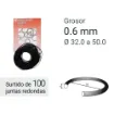 Imagen de Surtido 100 juntas de caucho redondas 0.6 mm grosor