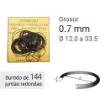Imagen de Surtido 144 juntas de caucho redondas 0.7 mm grosor