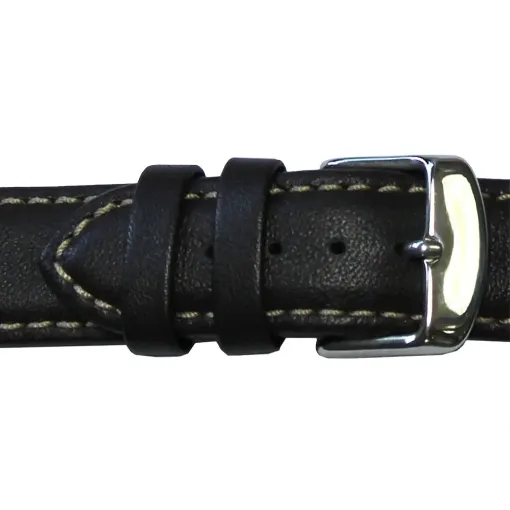 Correa Piel Zamora Negra 22 mm