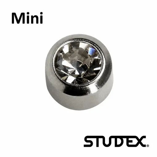 Imagen de Pendiente Serie Mini bola plateada zirconita blanca - caja 12 pares