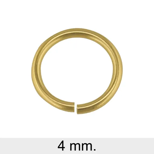 Anilla Abierta Plata Chapada en Oro 4mm (Ø 0.8mm) 