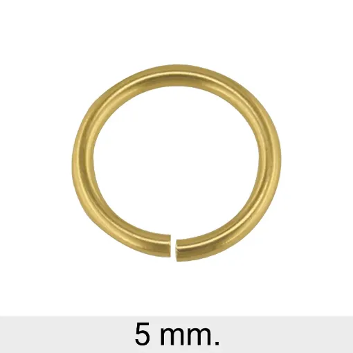 Anilla Abierta Plata Chapada en Oro 5mm (Ø 1mm)