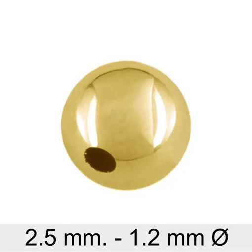 Bola de Plata Chapada en Oro 1,2mm 