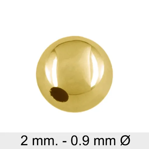 Bola de Plata Chapada en Oro 2mm (Ø 0.9mm)