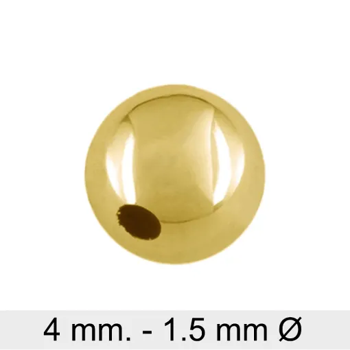 Bola de Plata Chapada en Oro 4mm (Ø 1,5mm)