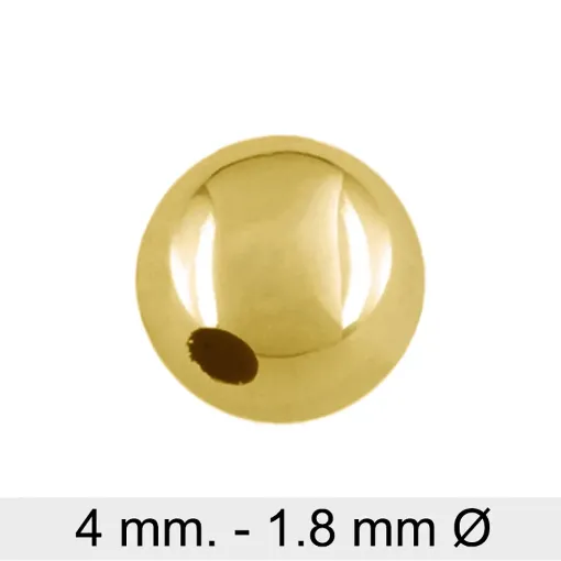 Bola de Plata Chapada en Oro 4mm (Ø 1,8mm)