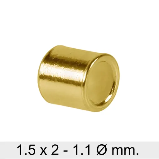 Chafa de Tubo Plata Chapada en Oro