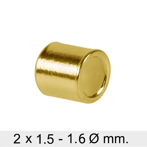 Chafa de Tubo Plata Chapada en Oro 2x1,5 mm