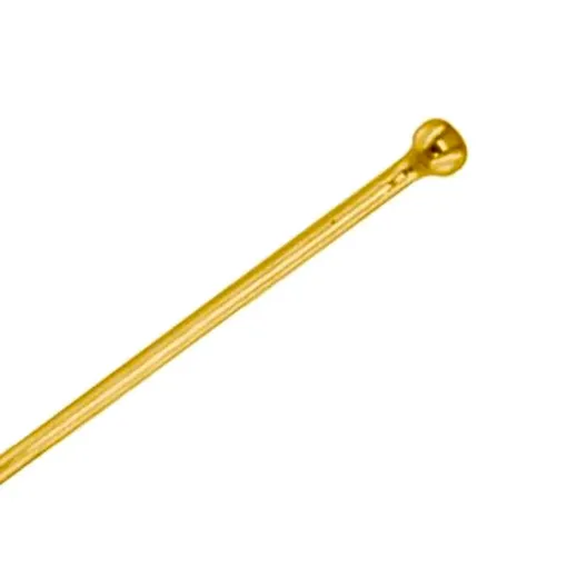Alfiler Cabeza Plana Plata Chapada Oro 50mm