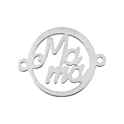 Entrepieza "Mamá" Circular en plata de ley de 925
