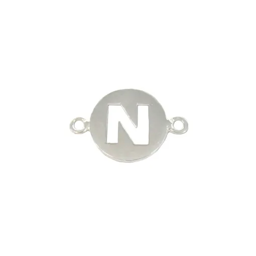Entrepieza Letra N 16.0 mm. Plata 925