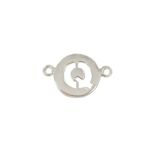 Entrepieza Letra Q 16.0 mm. Plata 925
