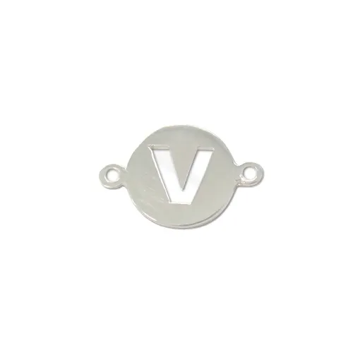Entrepieza Letra V 16.0 mm. Plata 925
