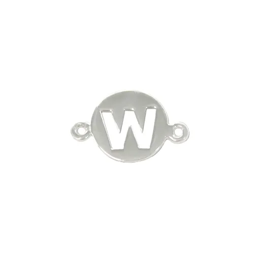 Entrepieza Letra W 16.0 mm. Plata 925