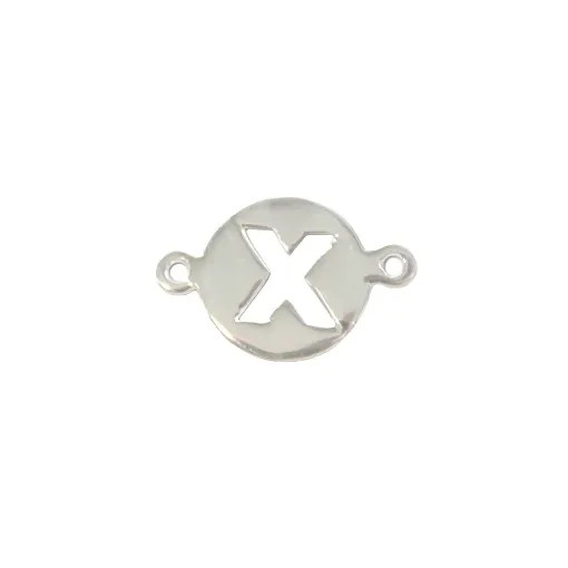 Entrepieza Letra X 16.0 mm. Plata 925