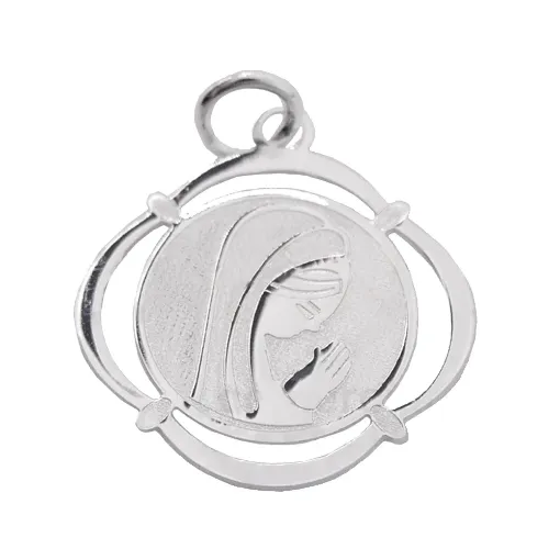 Colgante Virgen Redondo Calada Plata 925