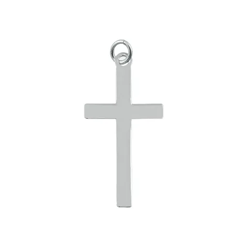 Colgante Cruz Plana Plata de Ley 925