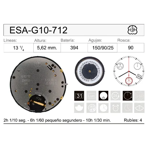Movimiento ETA G10.712 Original