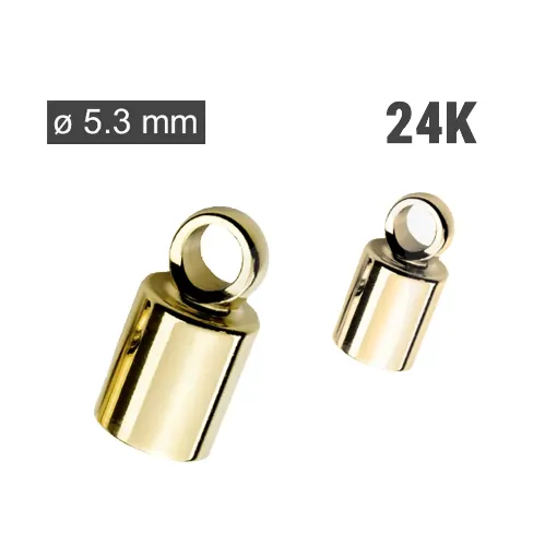 2 Terminales para pulseras chapado en 24k