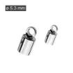 2 Terminales para pulseras de plata 925 con Ø interior de 5.3 mm
