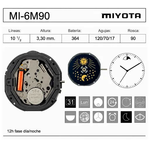  Miyota 6M90
