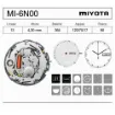 Movimiento de pulsera de cuarzo Miyota 6N00