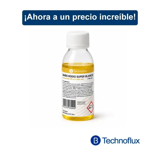 Baño 80cc de rodio super blanco Technoflux