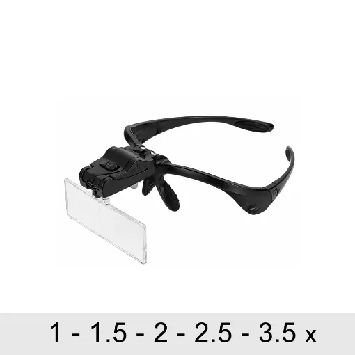 Binocular en montura con luz giratoria de 1, 1.5, 2, 2.5 y 3.5x