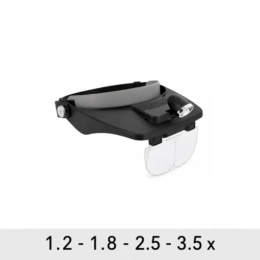 Binocular de visera con luz giratoria y visera móvil 