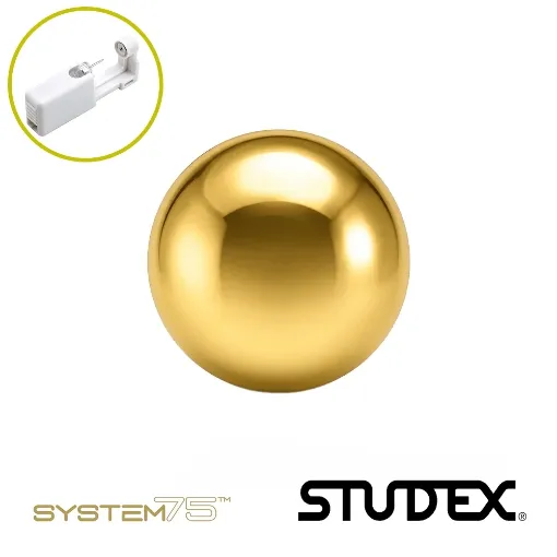 Pendiente de bola dorado 3 mm Studex System 75