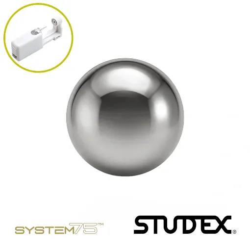 Pendiente de bola plateada 3 mm Studex System 75