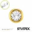 Pendiente de botón abril dorado 2 mm Studex System 75