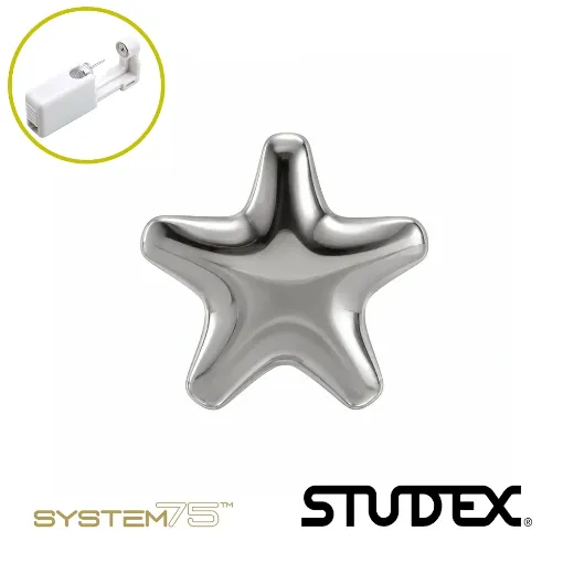 Pendiente de estrella platado 4 mm Studex System 75