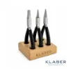 Juego de 3 alicates en base de madera Klaber