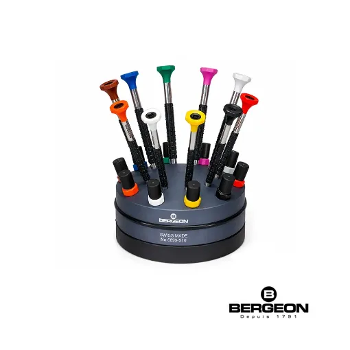 Juego de 10 destornilladores Bergeon de precisión con puntas planas - 6899-S10