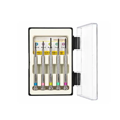 Juego de 5 destornilladores de precisión con puntas philips
