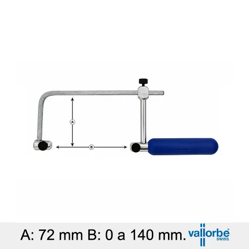 Arco de sierra ajustable hasta 140 mm Vallorbe
